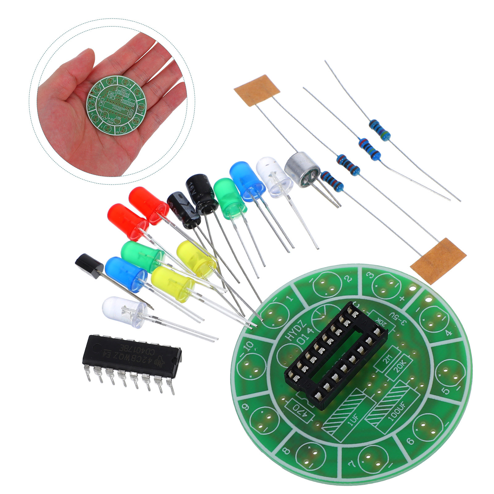 Science Experiment - 1 set geluidsgeactiveerde, draaiende LED-lampen, een